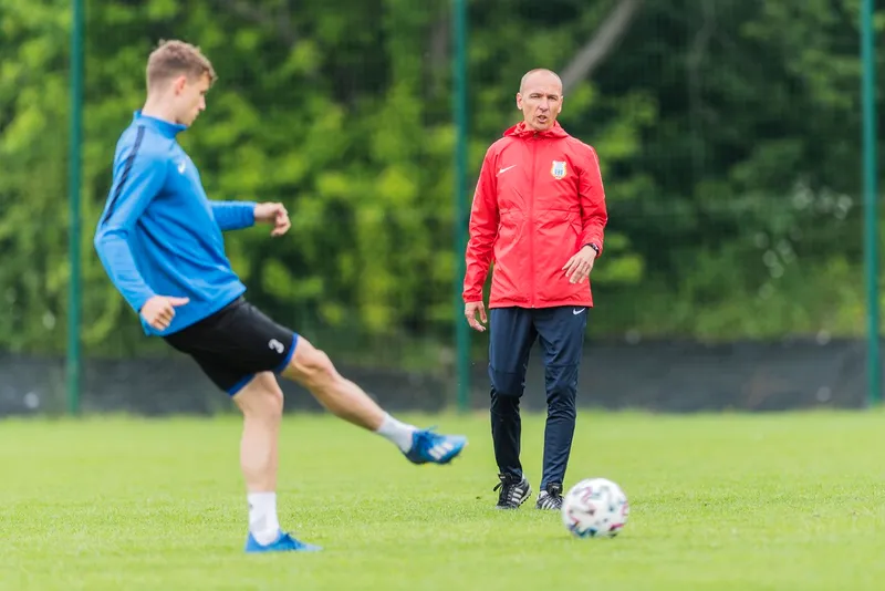Pilka nozna. Fortuna I liga. Stomil Olsztyn. Trening. 10.06.2020