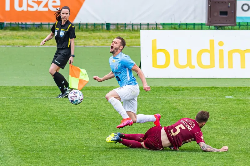 Pilka nozna. Fortuna I liga. Stomil Olsztyn - Chojniczanka Chojnice. 13.06.2020