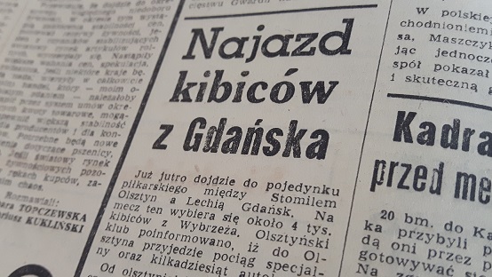 NAJAZD KIBICOW LECHII GAZETA OLSZTYNSKA 1973