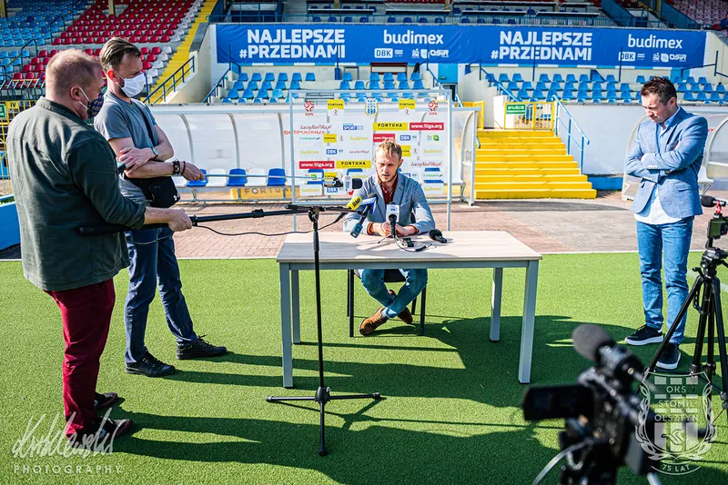Pilka nozna. Fortuna I liga. Stomil Olsztyn. Konferencja prasowa. 22.09.2020