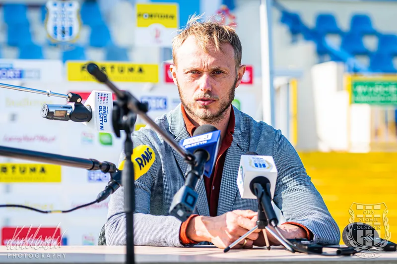 Pilka nozna. Fortuna I liga. Stomil Olsztyn. Konferencja prasowa. 22.09.2020
