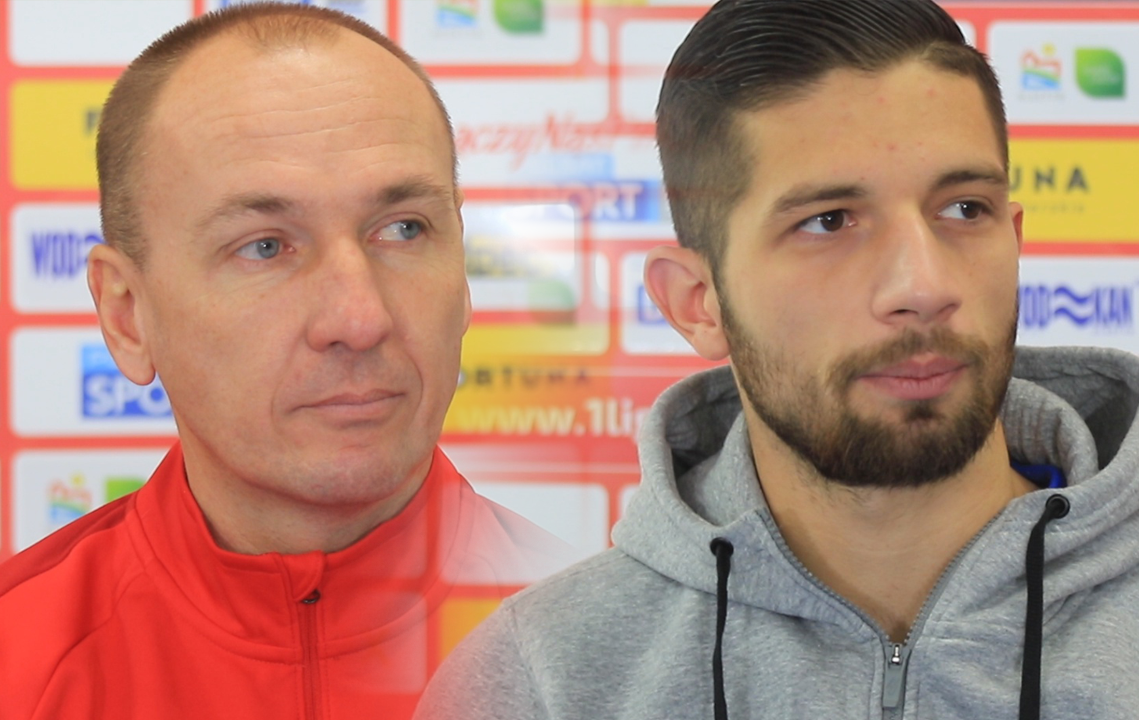 Adam Majewski oraz Jonatan Straus przed spotkaniem z Miedzią Legnica