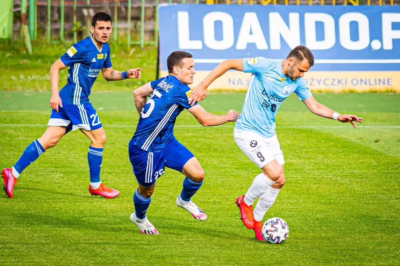 Pilka nozna. Fortuna I liga. Stomil Olsztyn - Miedz Legnica. 11.07.2020