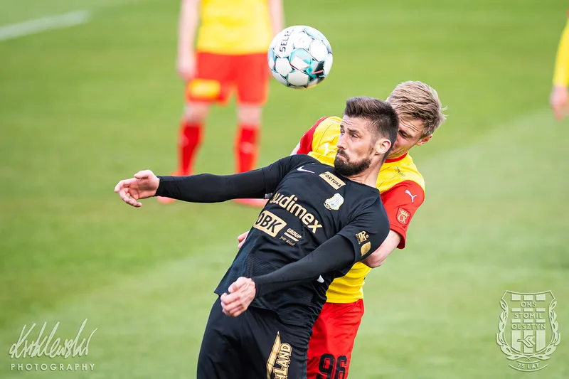 Pilka nozna. Fortuna I liga. Stomil Olsztyn - Korona Kielce. 28.04.2021