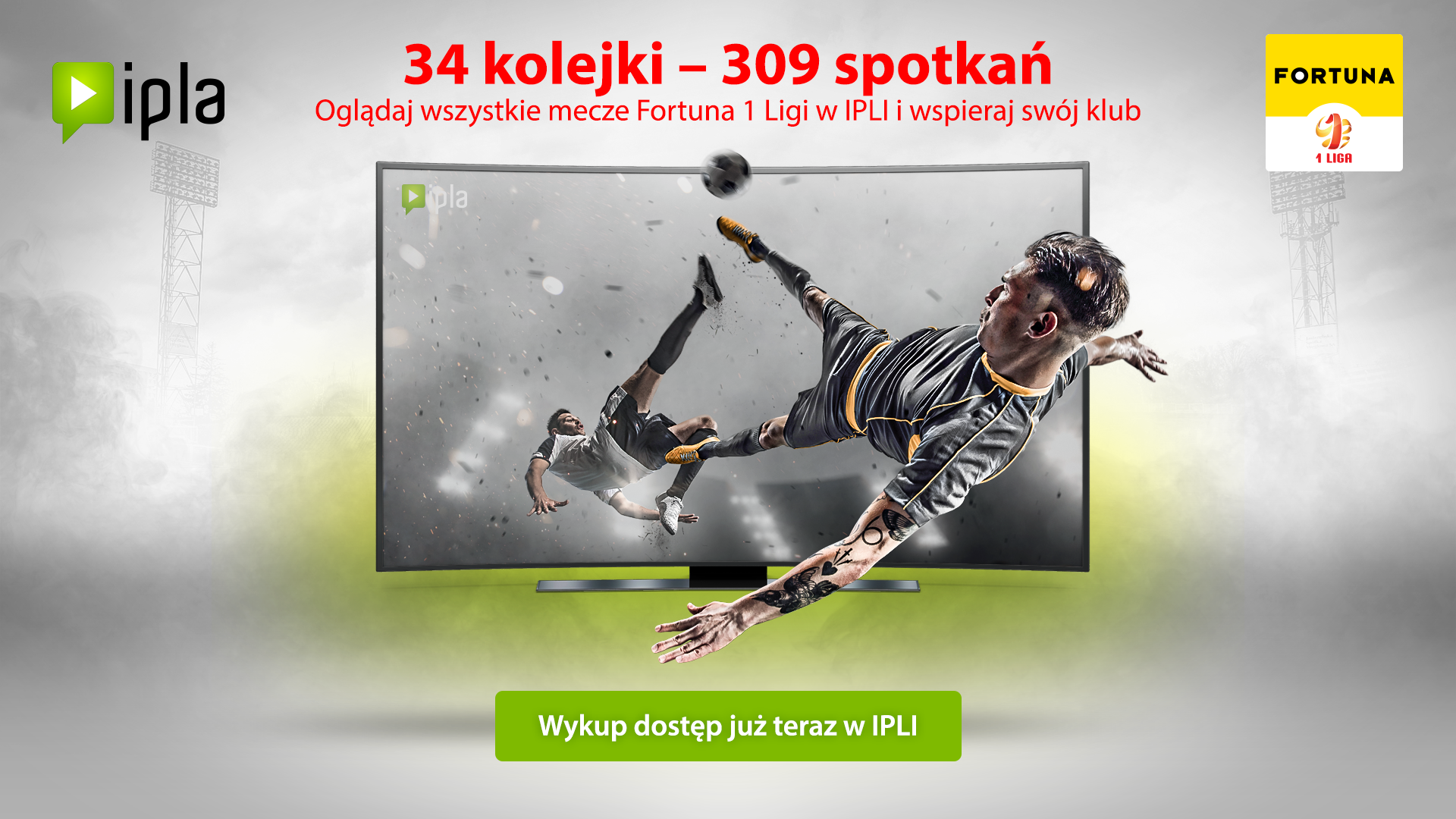IPLA pokaże wszystkie mecze Fortuna 1 Ligi