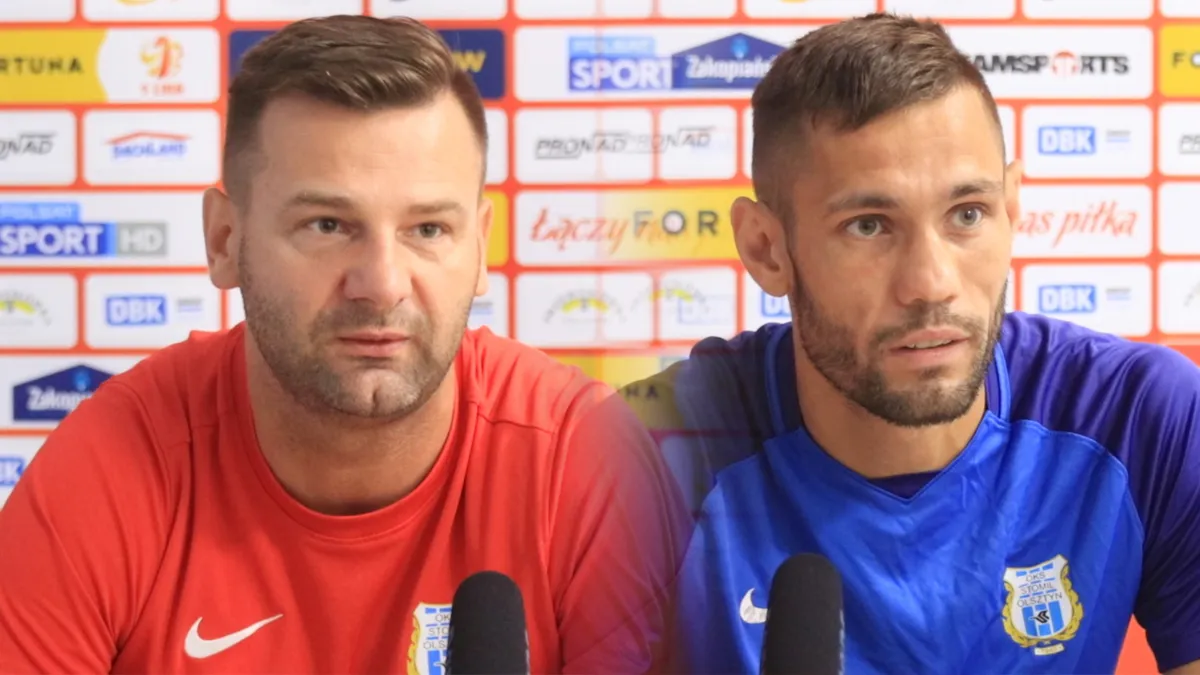 Adrian Stawski oraz Wojciech Reiman przed meczem z Widzewem