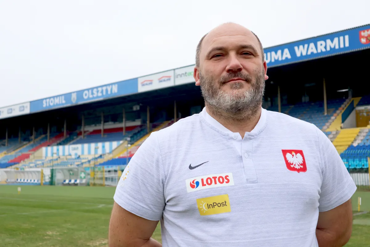 Trener Marek Maleszewski na zgrupowaniu Talent Pro 2022