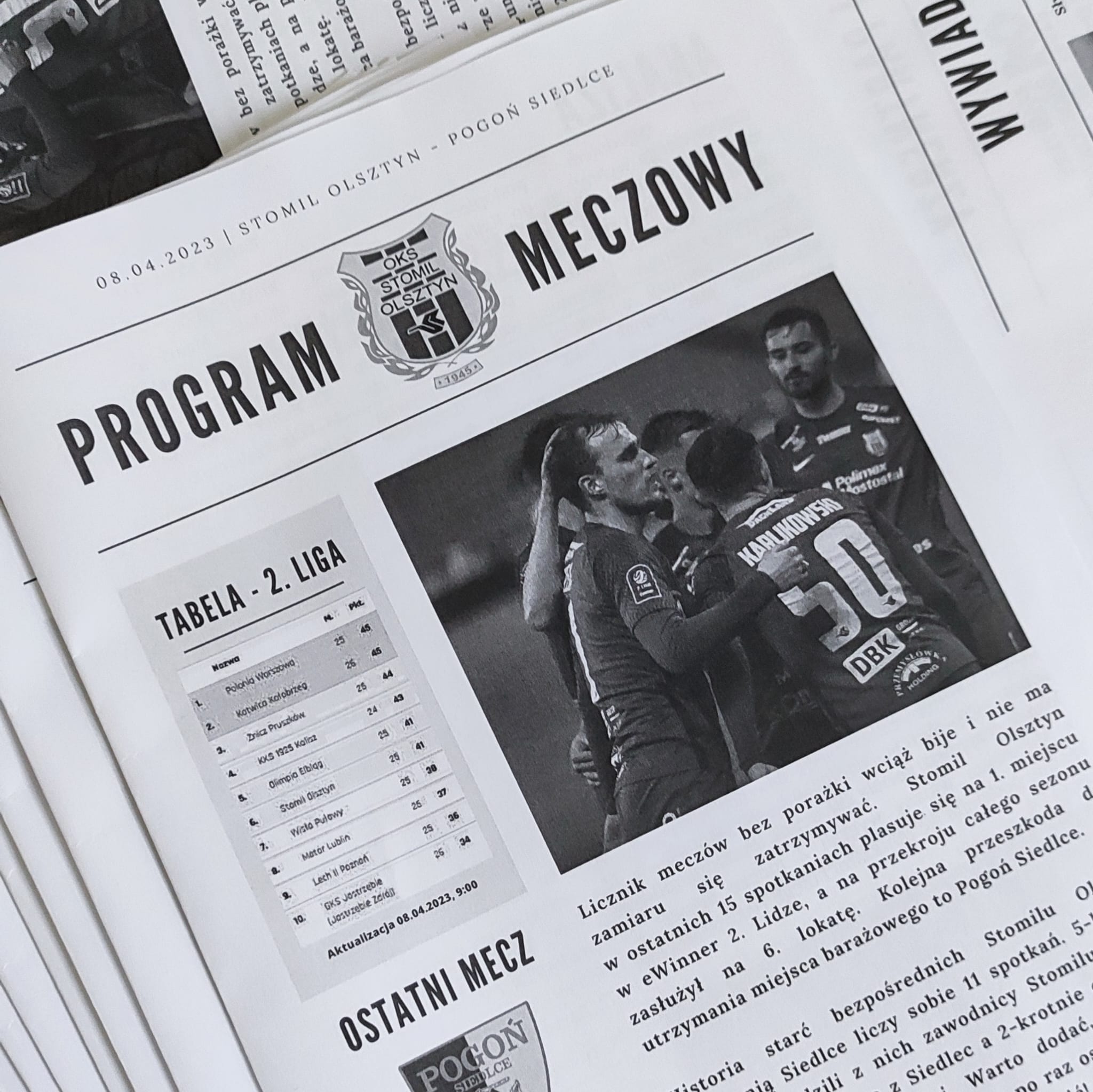Program meczowy Stomil Olsztyn - Pogoń Siedlce. Rozmowa z Ernestem Dzięciołem