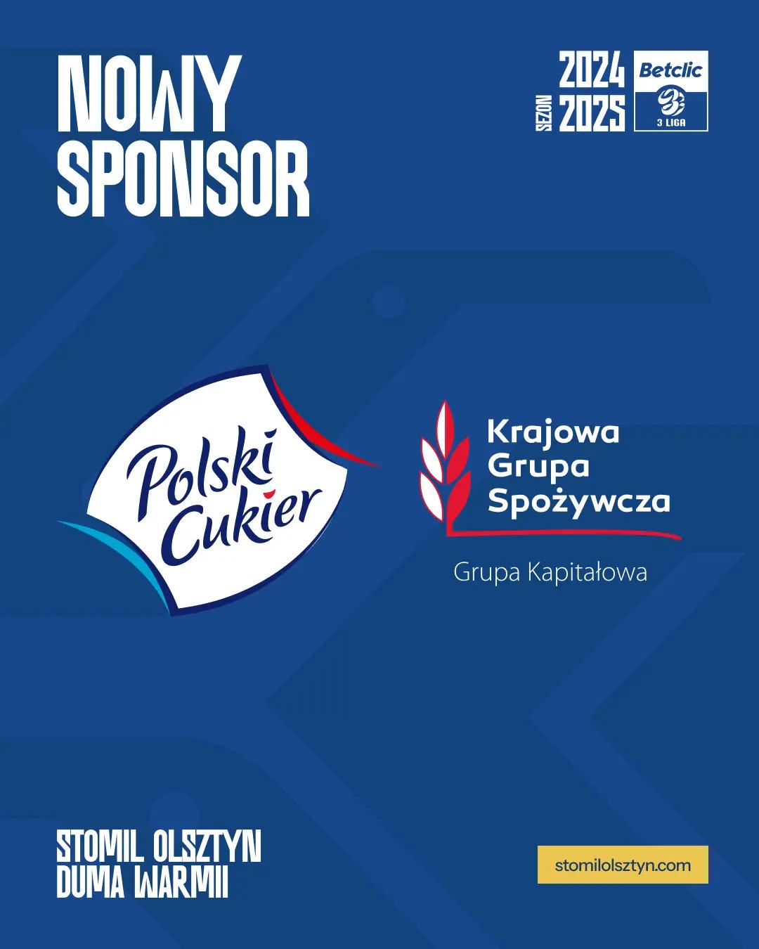 Grupa Kapitałowa Krajowej Grupy Spożywczej S.A. zostaje sponsorem Stomilu Olsztyn!