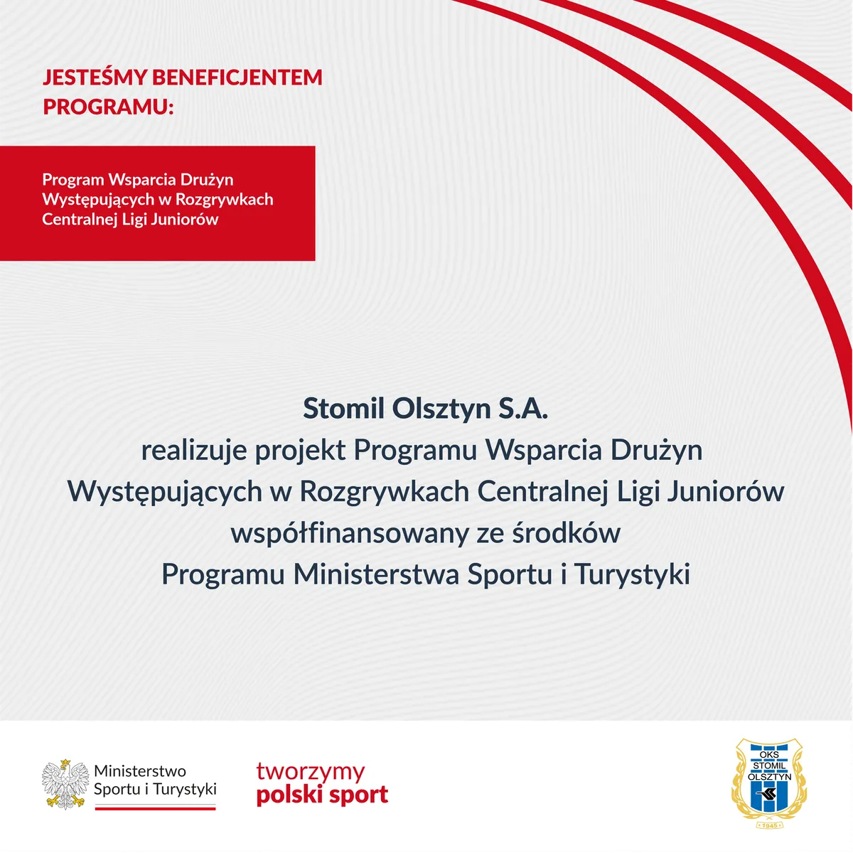 Stomil Olsztyn S.A. z dofinansowaniem od Ministerstwa Sportu i Turystyki